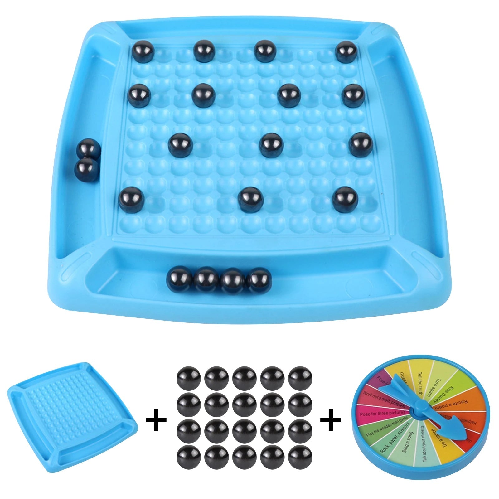 Raxiva-battle magnetic chess set with roulette portable storage pouch