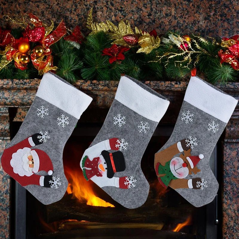 Raxiva-christmas stockings led lights snowman santa elk bear designs festive cheer fireplace tree