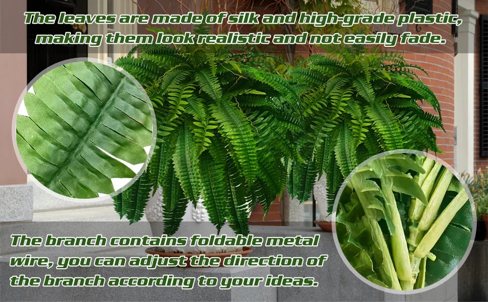 Raxiva-uv resistant lifelike artificial boston fern outdoor use