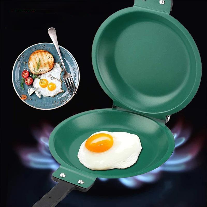 Raxiva-double sided nonstick pancake egg pan foldable frying tool easy cooking