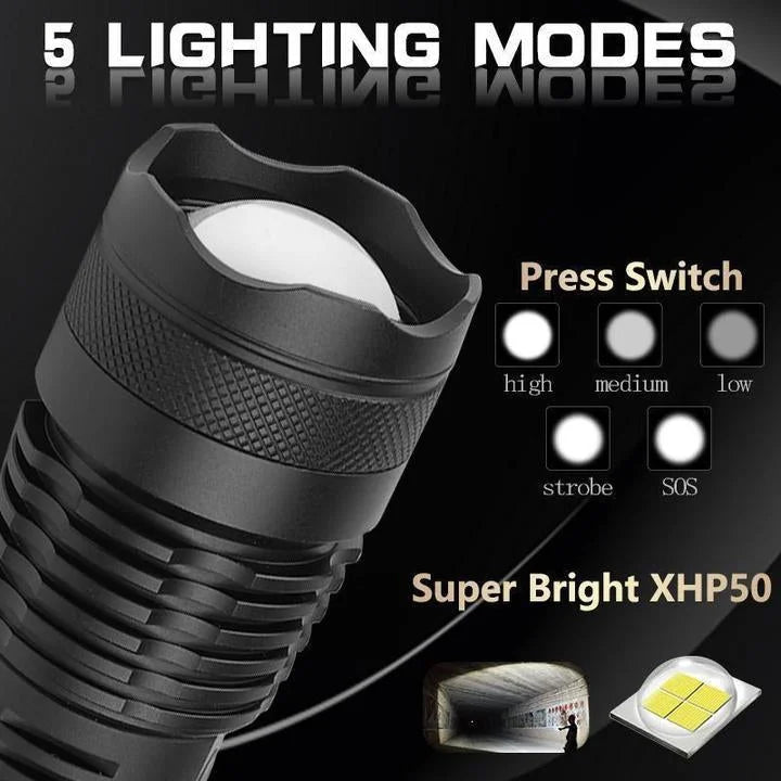 Raxiva-most powerful flashlight 90000 lumens xhp50 2