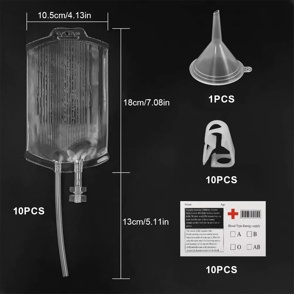 Raxiva-halloween blood bag drink pack reusable cups containers vampire zombie party supplies