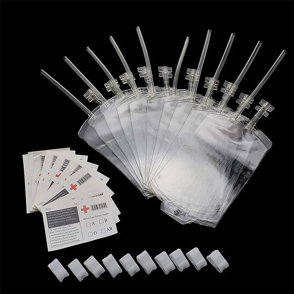 Raxiva-halloween blood bag drink pack reusable cups containers vampire zombie party supplies