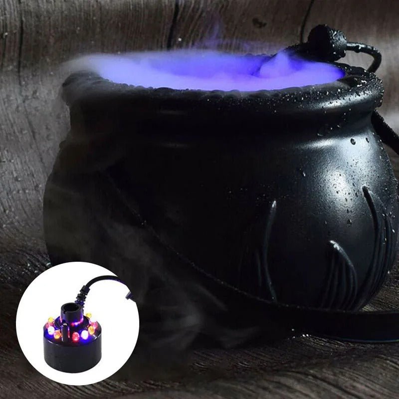Raxiva-halloween witch jar lamp black atomizer with led lights for party fog smoke
