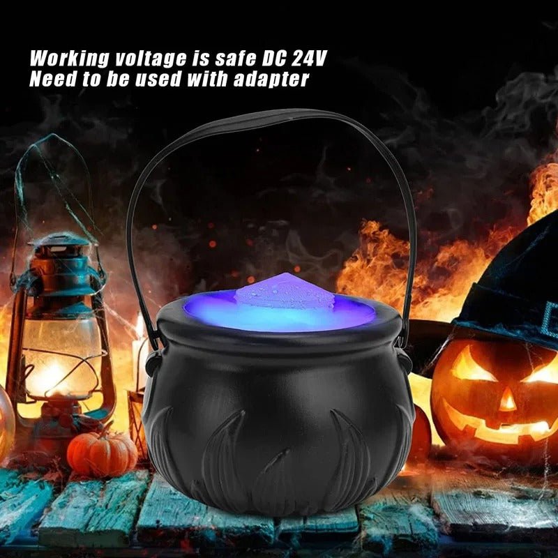 Raxiva-halloween witch jar lamp black atomizer with led lights for party fog smoke