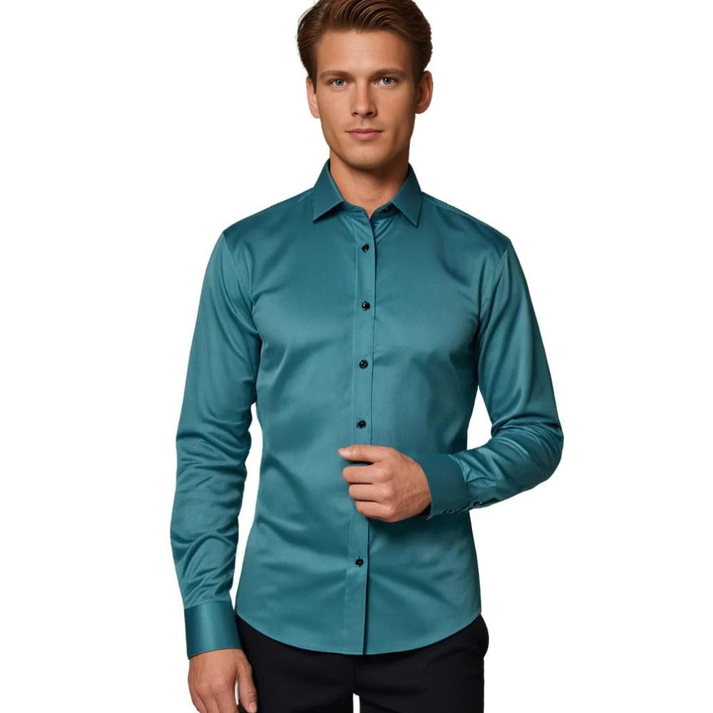 Raxiva-mens stretch button up shirt