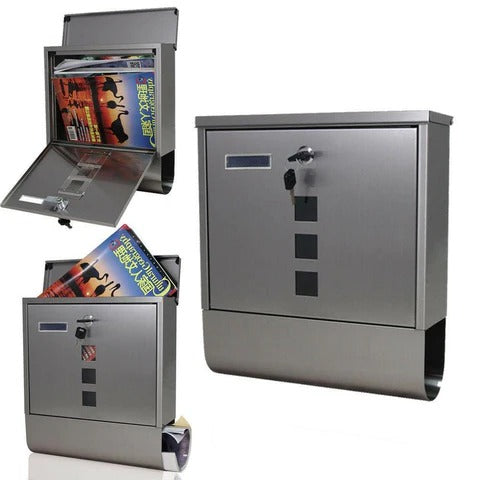 Raxiva-large heavy duty wall mounted vertical metal lockable mailbox