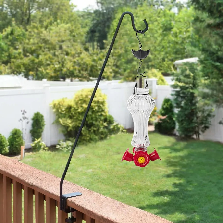 Raxiva-hummingbird feeder glass with flowers and ant moat