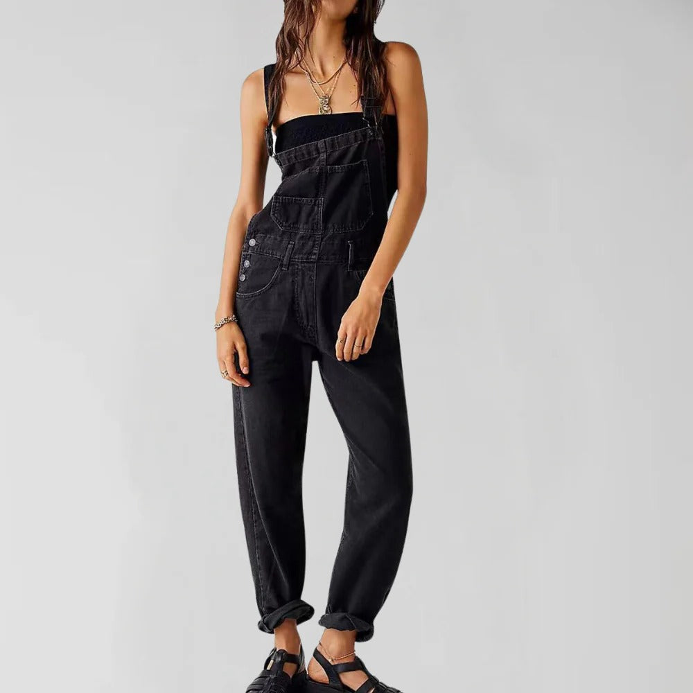 Raxiva-trendy denim overall for women