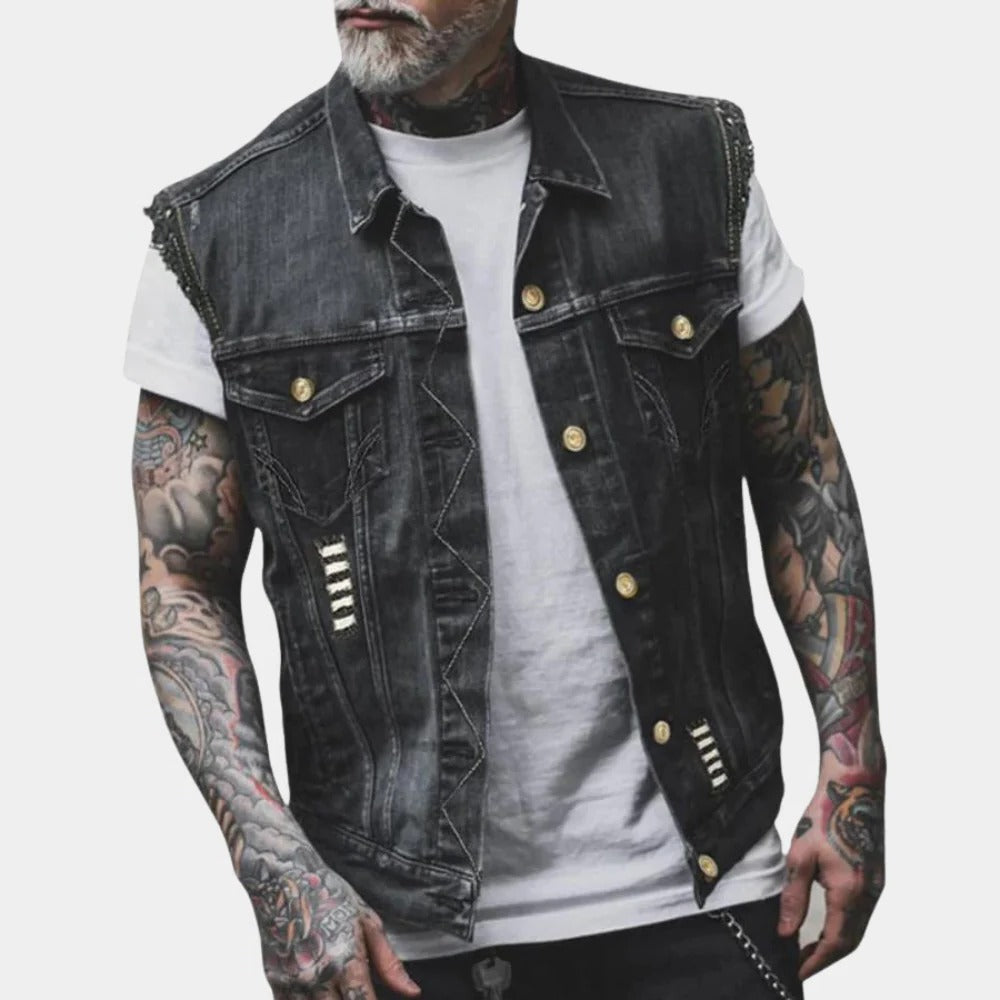 Raxiva-retro denim jacket for men
