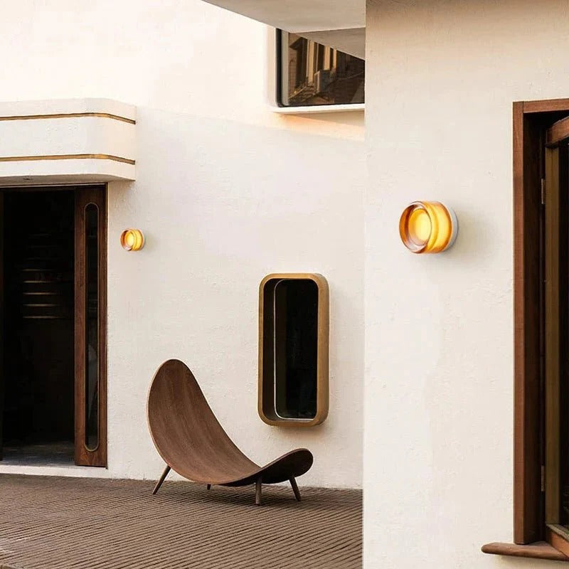 Raxiva-modern dimple glass led wall light