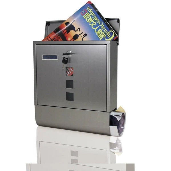 Raxiva-large heavy duty wall mounted vertical metal lockable mailbox