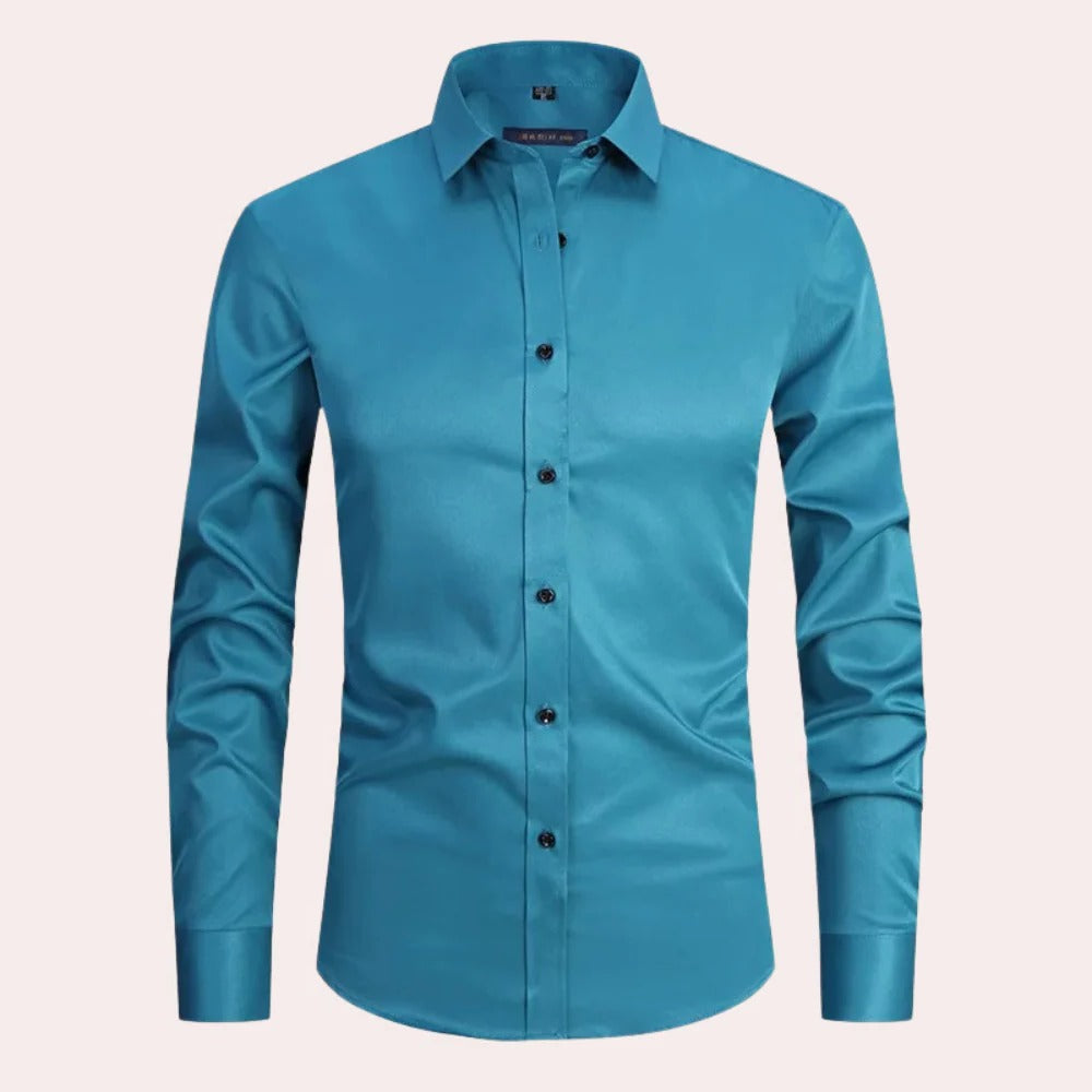 Raxiva-mens stretch button up shirt