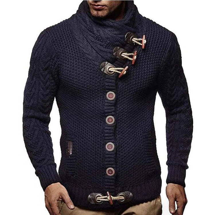 Raxiva-knitted sweater with button closure