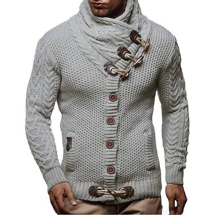 Raxiva-knitted sweater with button closure