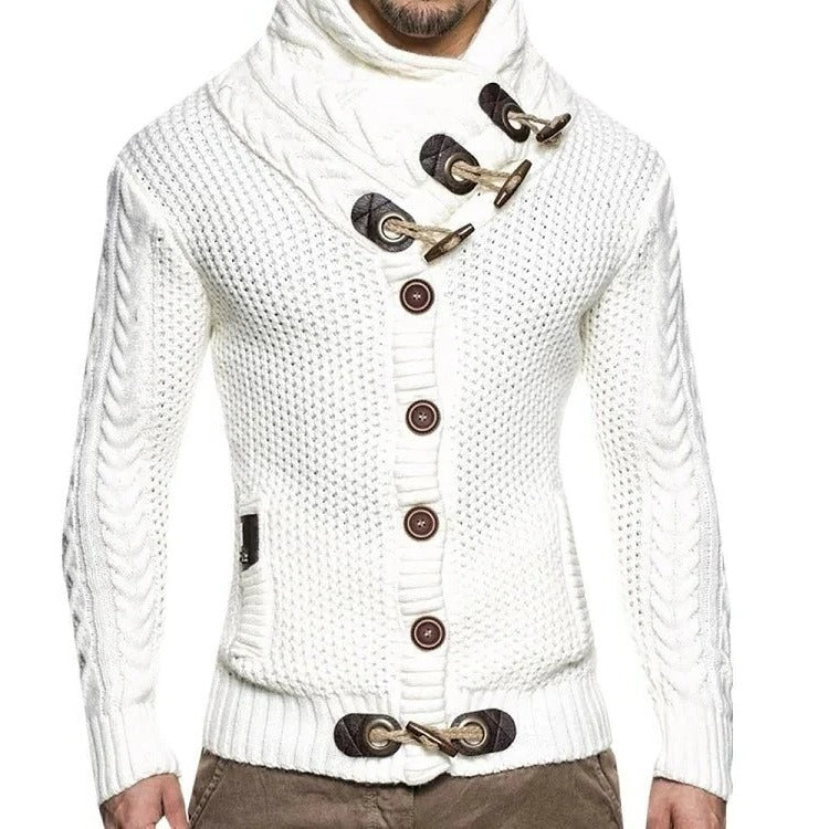 Raxiva-knitted sweater with button closure