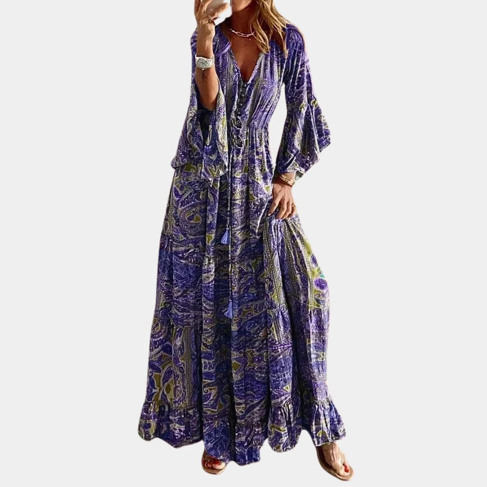 Raxiva-bohemian long dress women