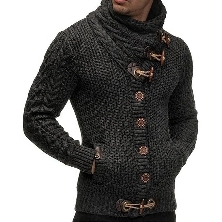 Raxiva-knitted sweater with button closure
