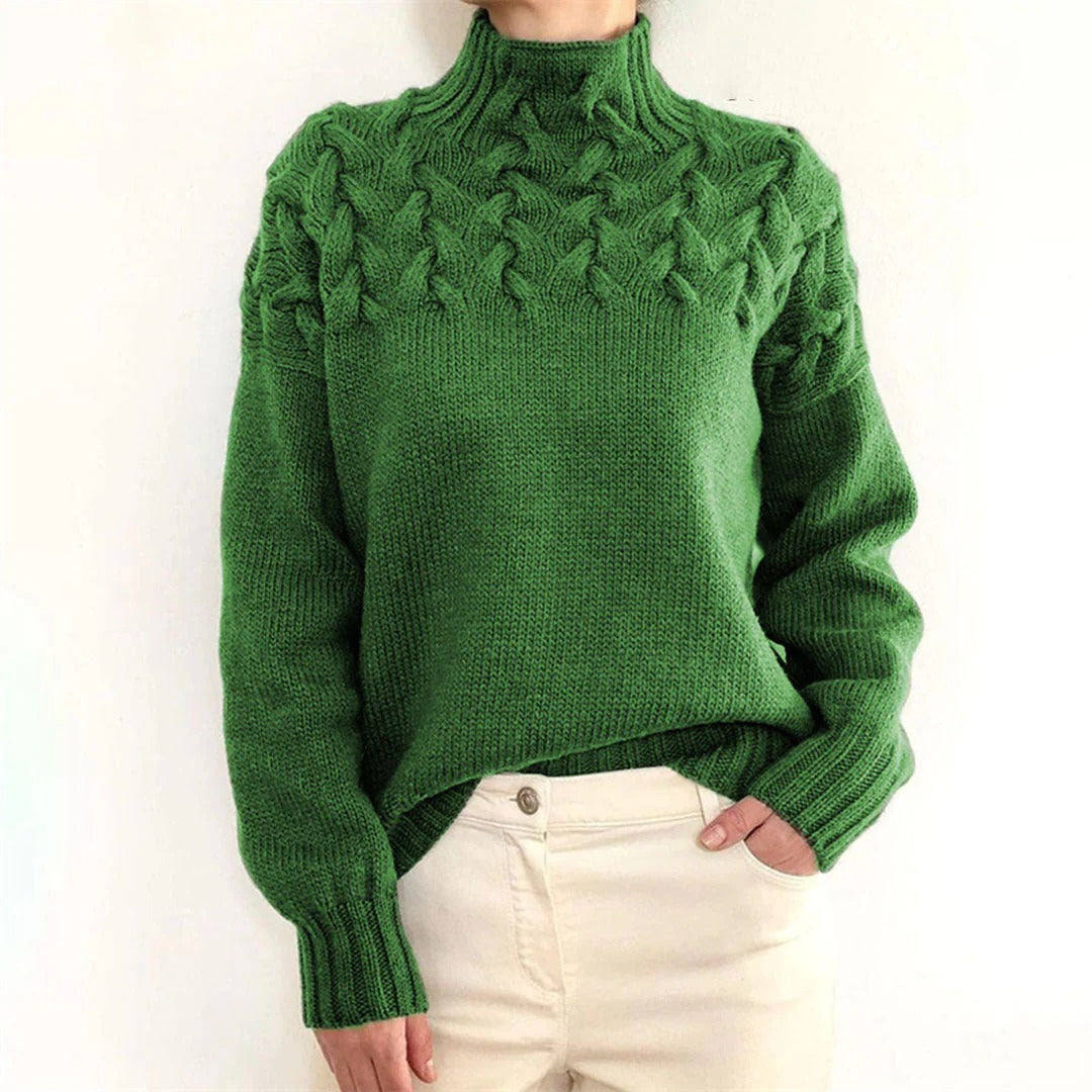 Raxiva-womens knitted turtleneck jumper
