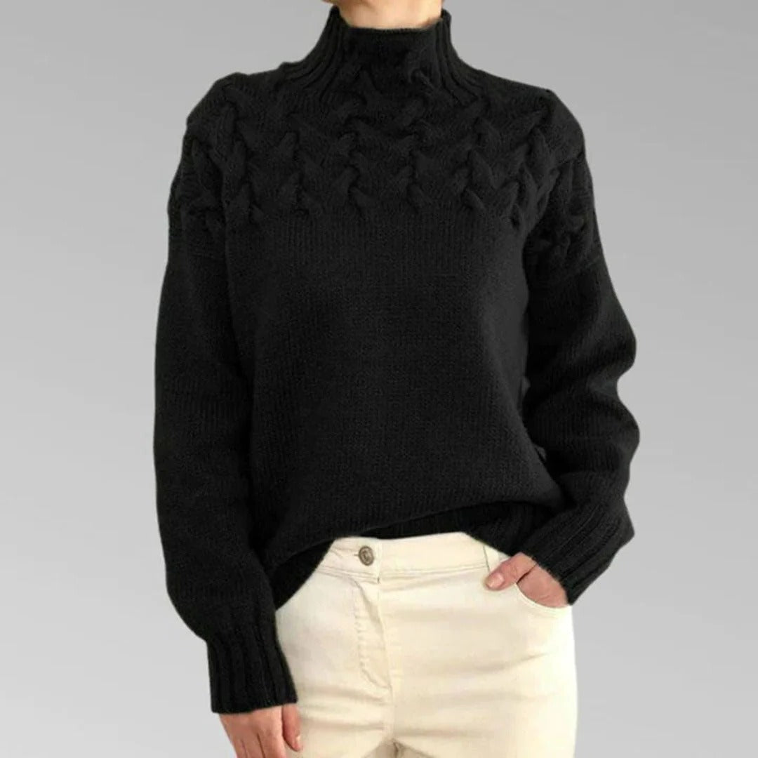 Raxiva-womens knitted turtleneck jumper