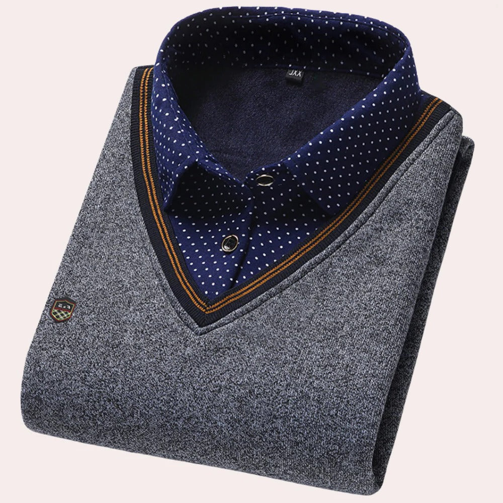 Raxiva-mens collared sweater shirt
