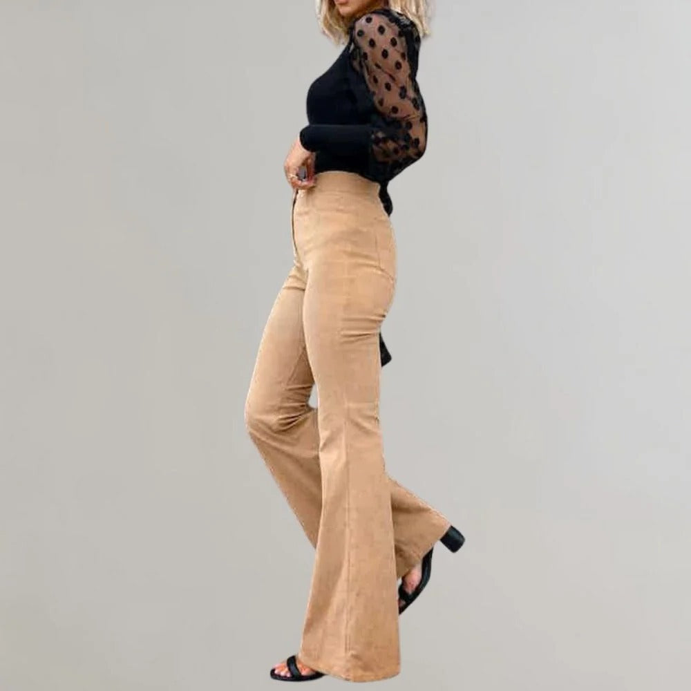 Raxiva-trendy corduroy flared pants