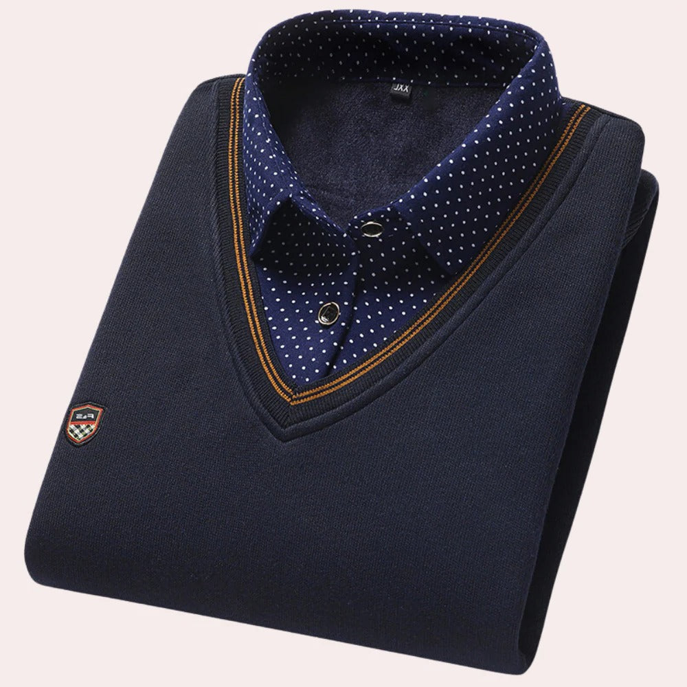 Raxiva-mens collared sweater shirt