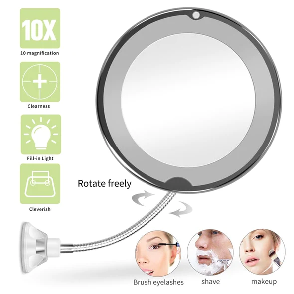 Raxiva-10x magnifying led lighted flexible mirror