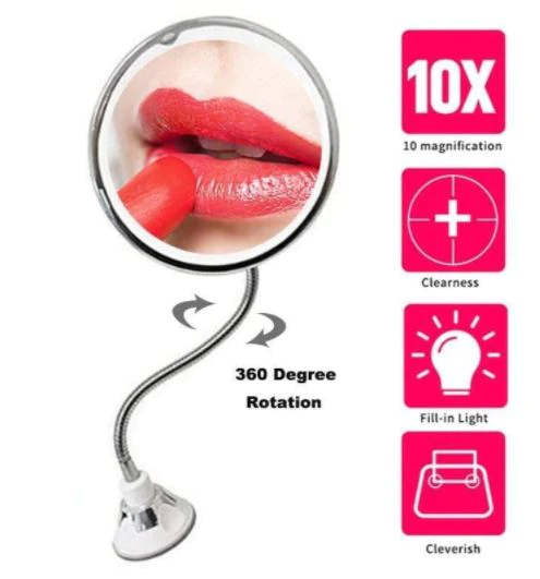 Raxiva-10x magnifying led lighted flexible mirror