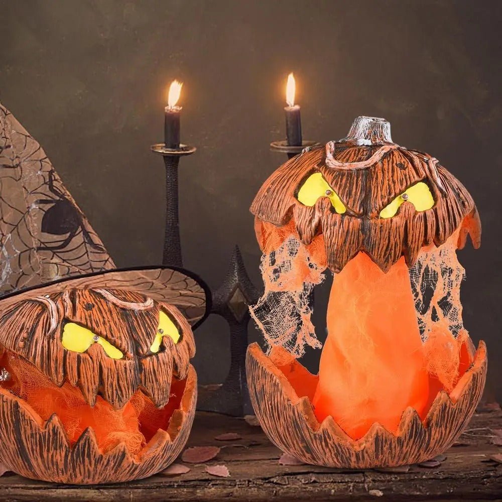 Raxiva-led pumpkin lantern jack o lantern mouth open talking halloween indoor lights