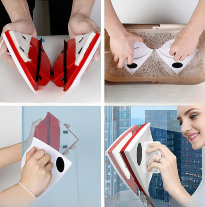 Raxiva-essuie glace vitre magnetique double face duowipe