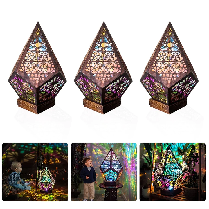 Raxiva-bohemian colorful night light projector lamp