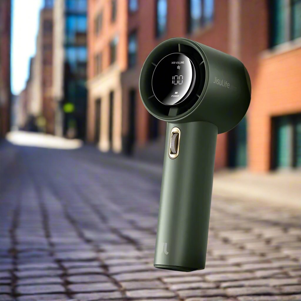 Raxiva-portable rechargeable hand fan electric pocket fan with stand and lanyard