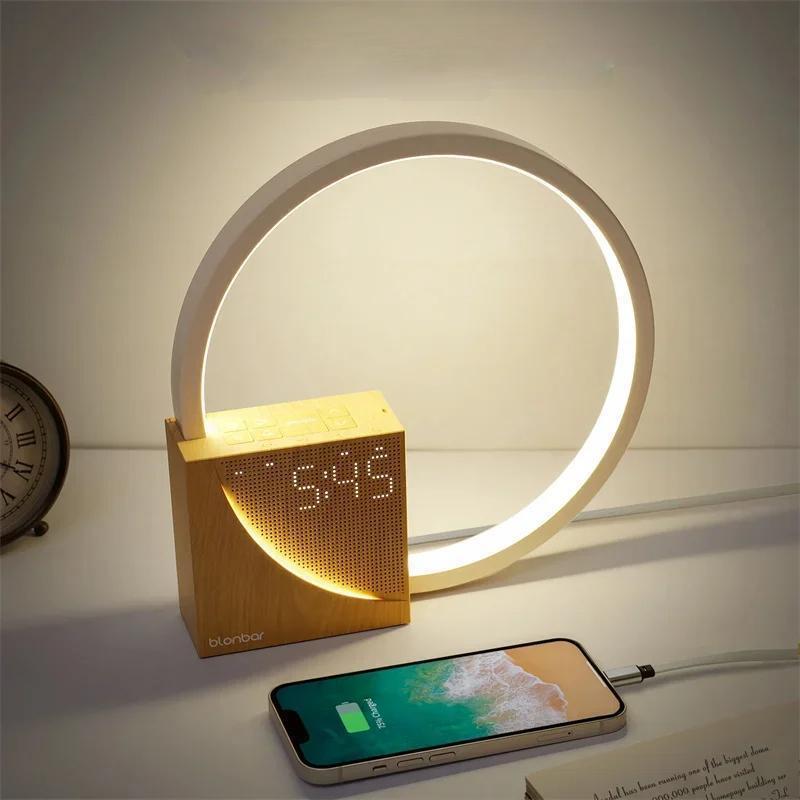 Raxiva-touch control bedside lamp night light natural sounds alarm clock 3 brightness levels