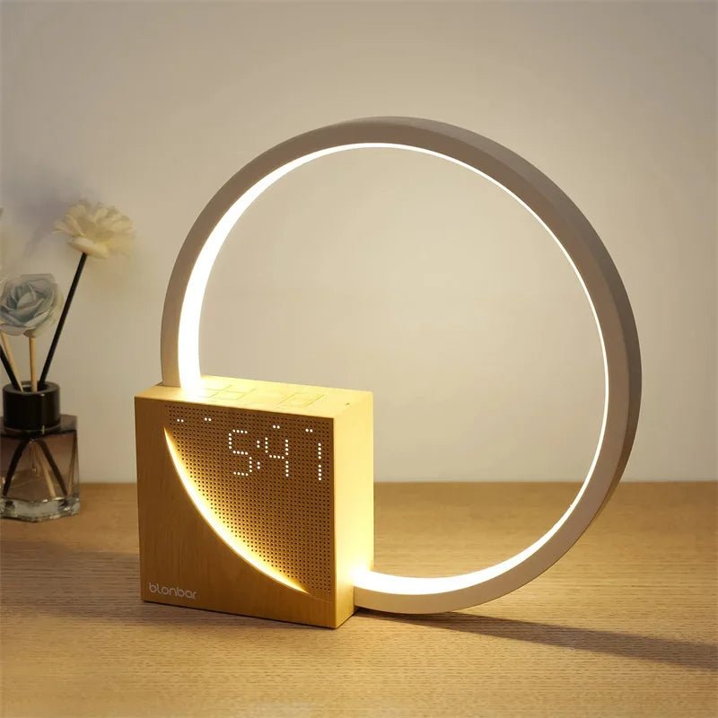 Raxiva-touch control bedside lamp night light natural sounds alarm clock 3 brightness levels