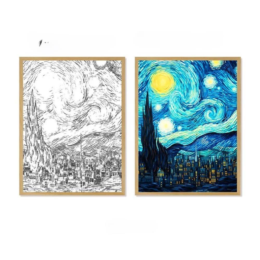 Raxiva-van gogh anime led light wireless charging mood lamp home decor gift