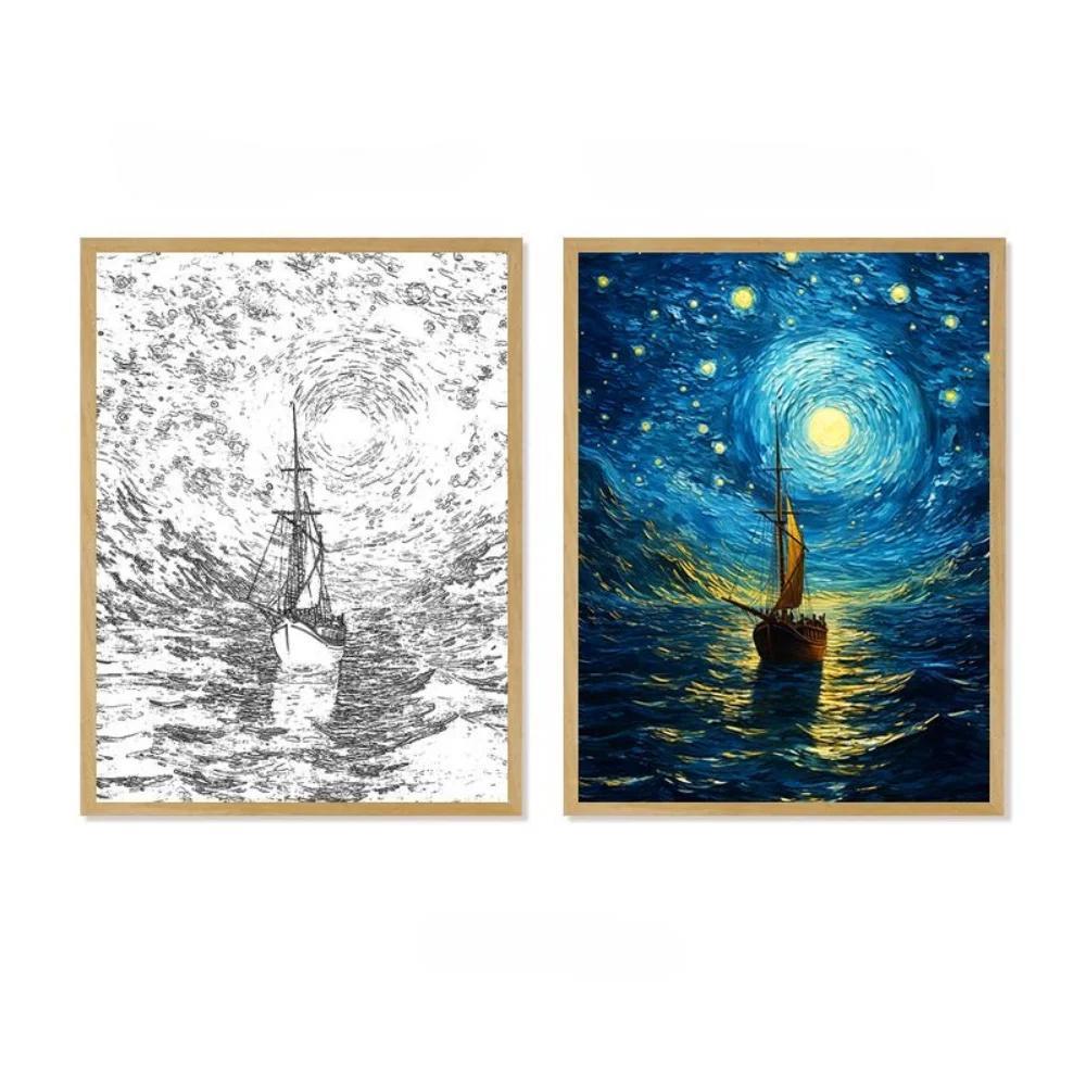 Raxiva-van gogh anime led light wireless charging mood lamp home decor gift