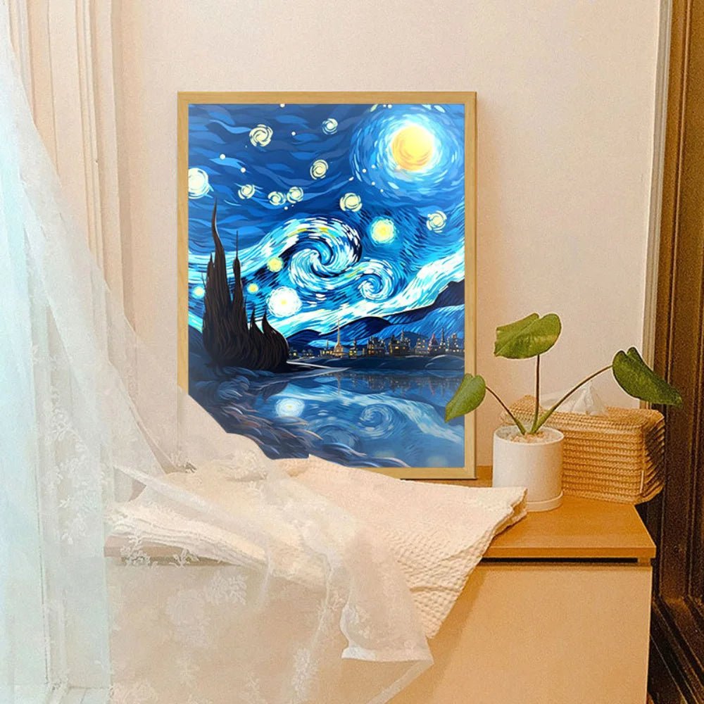 Raxiva-van gogh anime led light wireless charging mood lamp home decor gift